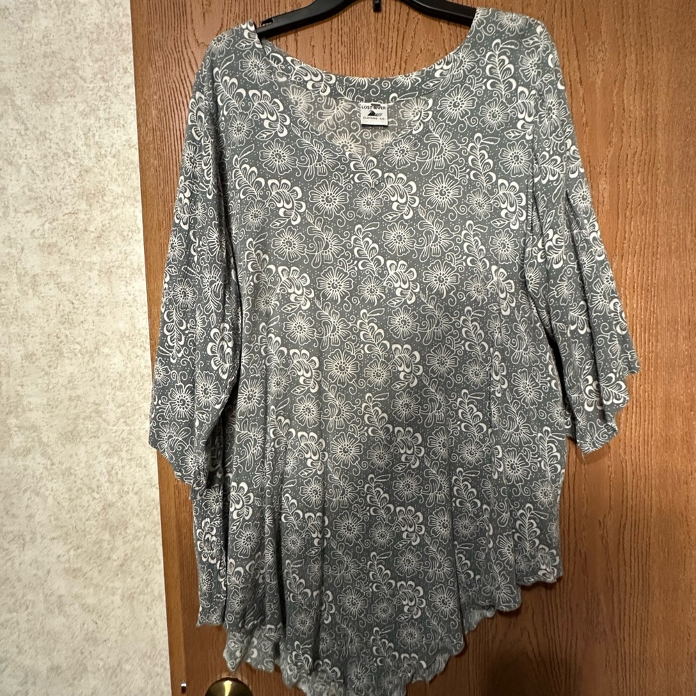 Chic Gray Patterned Women's Tunic